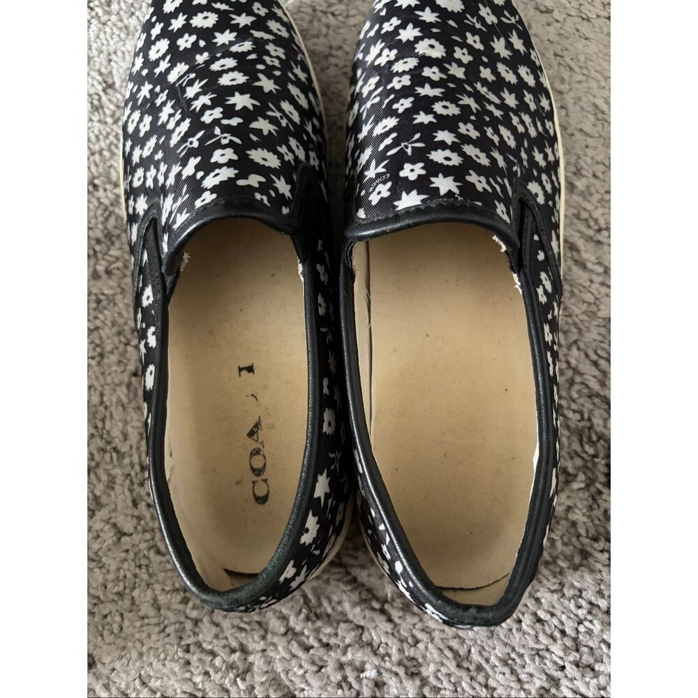 Coach Women’s Slip-On Sneaker Floral Leather Trim Shoes Size 8 G2680 - Picture 2 of 6